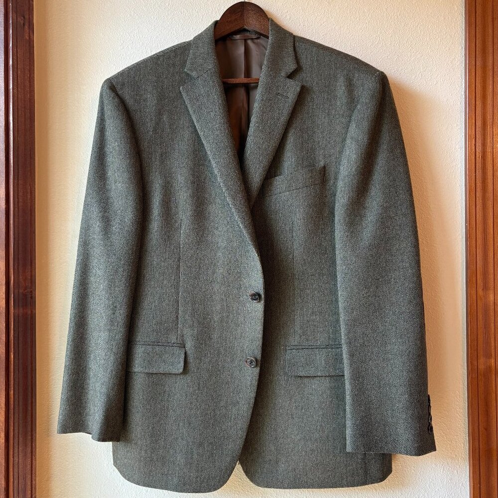 LRL 100% Wool Sport Coat Blazer Suede Elbow Patches Sz 42 S Fall Classic Preppy - Picture 3 of 7